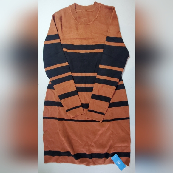 CUPSHE Women's Round Neck Long Sleeve Ribbed Knitted Winter Sweater Dress - Picture 3 of 5